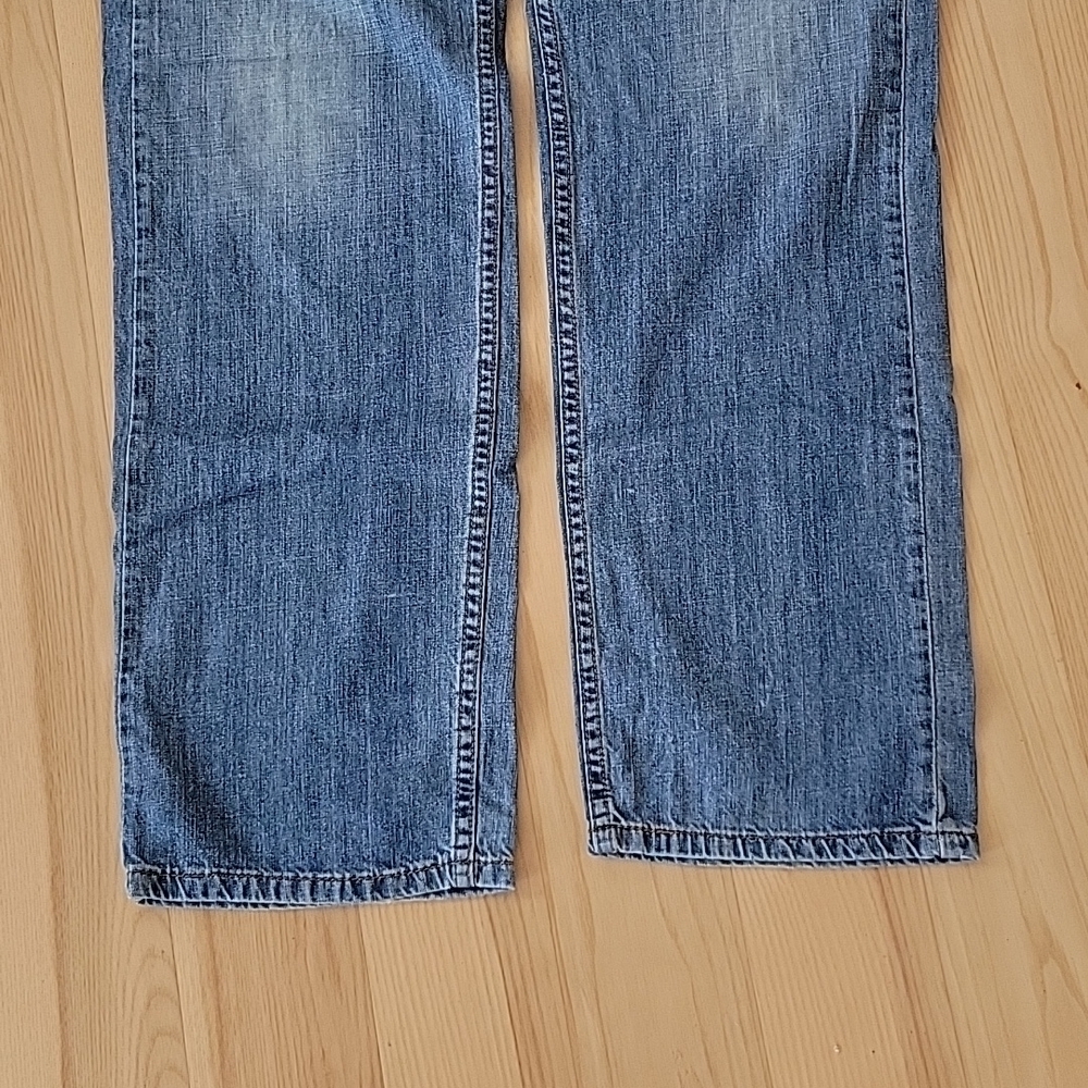 Levi’s 505 Jeans 36x32 Men’s Regular Fit Blue Denim Straight Leg Distressed - Picture 9 of 13